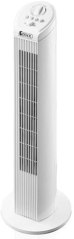 Sedol 29″ Oscillating Tower Fan – Quiet 45W Cooling Fan with 3-Speed Settings & 2-Hour Timer – Compact Standing Fan for Home or Office – Fights Summer Heat with Carry Handle & Easy Assembly (White)
