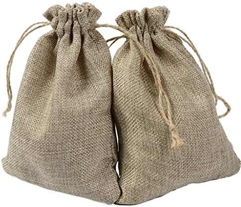 Egurs 10 Stück 30 x 40 cm Groß Jutesack Jutebeutel Geschenk Taschen Jutesäckchen mit Kordelzug für Adventskalender Schmuck Gastgeschenke Hochzeit und DIY Handwerk