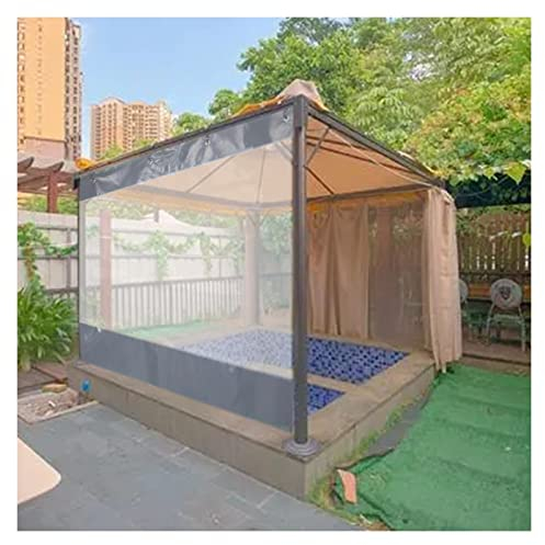 KFGDFD Terrassenvorhang Schiebevorhang Outdoor Vorhang PVC Seitenwand für Terrassenüberdachung Plastikplane Wasserdicht Transparent Heizvorhang Anpassbar (Size : 1x0.8m)