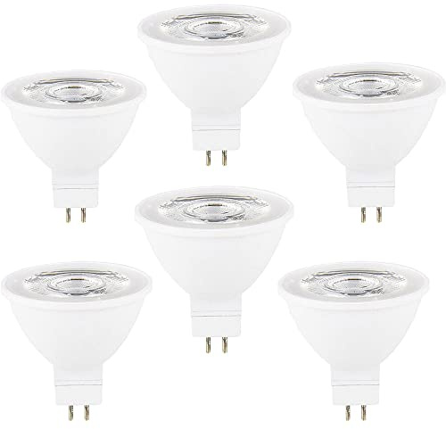 ZRJIA 6 stück GU5.3 MR16 Led Birne 6W AC 230V Warmweiß 3000K 60W GU5,3 Halogenlampe Äquivalent,6 Watt GU 5,3 Sockel Glühlampen, Kein Flimmern,600LM Nicht- dimmbar 120°Lichtstromwinkel