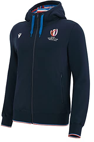 Macron Sweatshirt mit Kapuze für Erwachsene, Rugby World Cup 2023, offiziell, Blau, Größe 5XL, marineblau, 5XL
