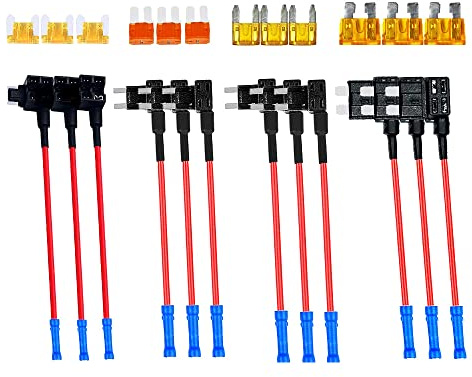VOANZO 4 Typen 12 V Add-a-Circuit-Adapter und Sicherungssatz mit MICRO2 Mini ATC ATS Low Profile Tap Adapter für PKW, LKW, Boote