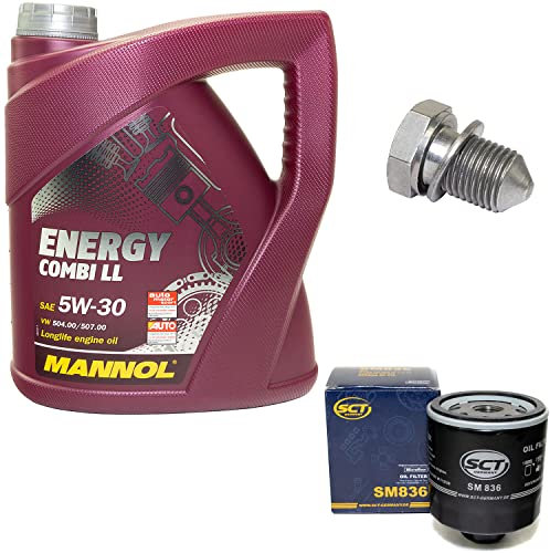 Motoröl Set 5W30 4 Liter + Ölfilter SM836 + Ölablassschraube 48871