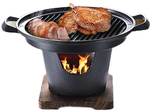 Natudeco Griglia da tavolo portatile senza fumo BBQ Grill Attrezzi per Barbecue Leggeri Antiaderenti per una persona Indoor Barbecue Outdoor Picnic