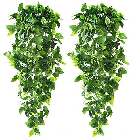 Plantas suspendidas artificialmente Paquete de 1 Planta Colgante Artificial, Planta Artificial, Hiedra Colgante, UVA de Pared, Cesta Colgante Interior, Corona de Boda Planta Colgante Artificial