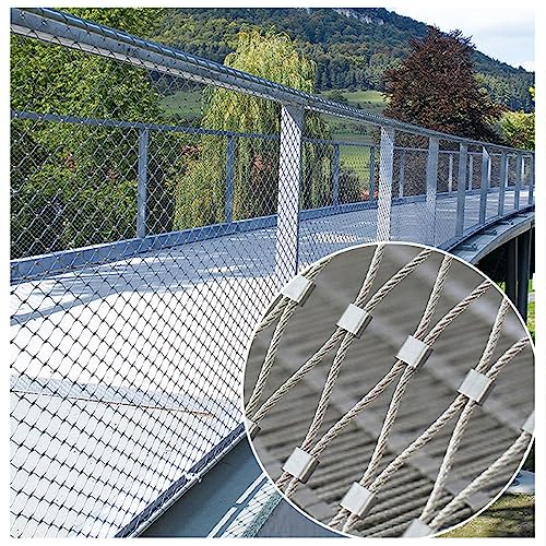 BESNUT 304 Drahtseilgeflecht, Kindergarten, gewebtes Drahtgeflecht, Schutznetze, Edelstahl-Seilnetz, Sicherheitsnetz, Zaun for Garten, Wäscheleine, Treppe (Color : 20cm/2mm, Size : 1x3m)