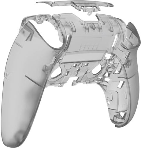 eXtremeRate Custom Back Housing Bottom Shell Compatible with ps5 Edge Controller, Clear Black DIY Replacement Back Shell Cover Compatible with ps5 Edge Controller, DQZEGM003