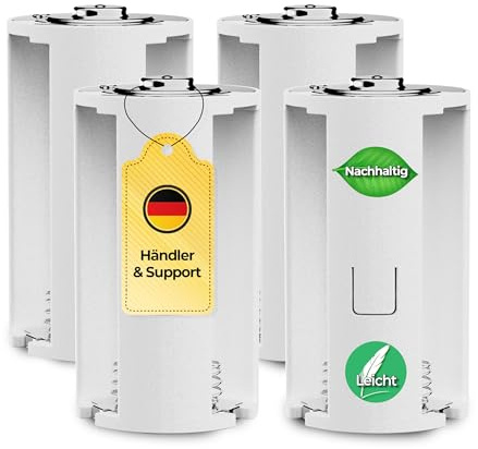8X Batterieadapter AA auf D | Mignon auf Mono | D-Zellen Ersatz | 8er Set AA Akku für D-Batterien Geräte | Taschenlampe Radio Spielzeug