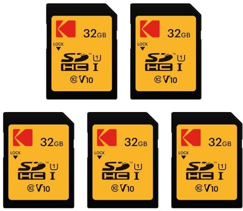 KODAK - Juego de 5 Tarjetas de Memoria SDHC (32 GB, Ultra Alta)