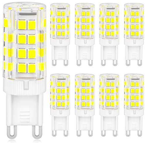 YIIFELL Ampoules Led G9, Blanc Froid 6000K 5W équivalen 50W HalogèNe, 500LM Ampoule G9 Sans Scintillement Non Dimmable économie Ampoules AC 220-240V pour Cuisine Chambre Salon Jardin, Lot de 8