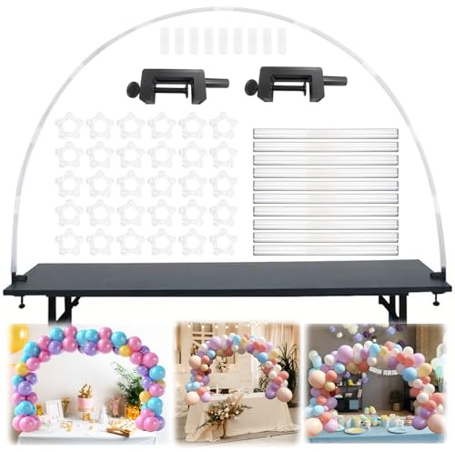 Mezzo Arco Palloncini Struttura da Tavolo con 30 Palloncini a Ghirlanda,Smontabile Portatile Kit Arco Palloncini Struttura per Matrimonio,Cena di Compleanno,Cerimonia di Laurea,Feste e Ferie