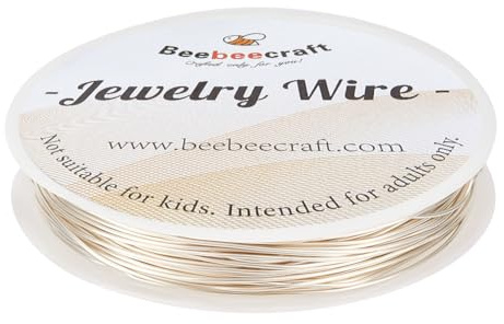Beebeecraft 1 Rolle 98 Fuß/30 m Kupferdraht 20 Gauge 0.8mm Sterling Silber Plattiert Messing Schmuckdraht Runder Perlendraht Für Schmuckherstellung Zubehör DIY Handwerk
