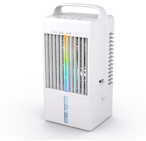 Condizionatori d'Aria Portatili unità AC Portatile 3 in 1 Mini condizionatore d'Aria Personale con Serbatoio d'Acqua da 900 ml Timer 2/4 Ore Piccola Ventola di Raffreddamento con raffrescato