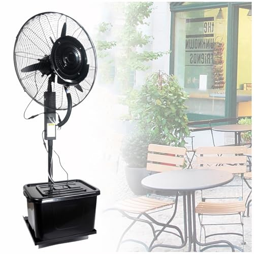 Ventilador Nebulizador De Exterior Con Depósito De Agua De 42 L Y Ruedas, Ventilador Industrial De Pedestal Con 3 Velocidades, Para Patio, Jardín, Barbacoa Y Almacén(55CM/22IN)