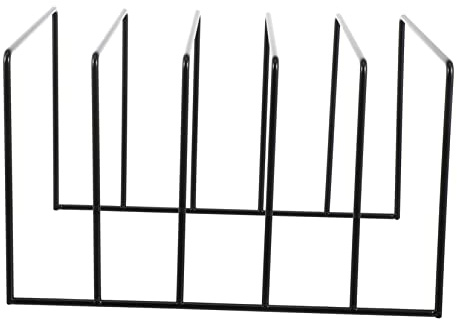 Mikinona Support de Rangement Vinyle Fer Noir Grand Format Capacité pour Disques Magazines et Documents Design Moderne et Compact pour Bureau Maison et