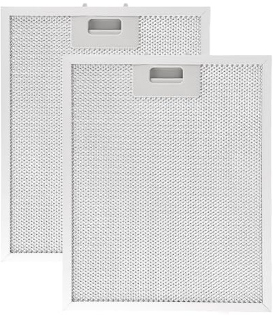 2 Stuick Universal Metallfettfilter für Dunstabzugshauben 320x260x9mm | 5-Lagen Aluminiumgitter, Rostfrei & Spülmaschinengeeignet | Hochleistungs-Fettfilter für Küchenabzugshauben, Einfache Reinigung