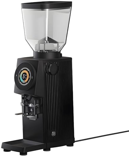 PioMue Moulin à café Expresso, écran Tactile LCD Couleur, broyeur électrique à meules Plates, réglage précis de la mouture, trémie Grande capacité, pour cafés et Desserts.