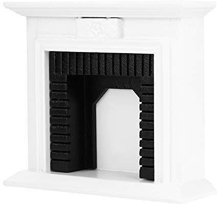 Naroote Cheminée Miniature en Bois pour Maison de Poupée 1:12, Meubles Durables pour Décoration de Maison de Poupée, Jouets, Excellent Cadeau pour Les Enfants, Les Amis et la Décoration de la,
