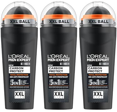 L'Oréal Men Expert Carbon Protect Roll-On Desodorante 5 en 1 3x100ml