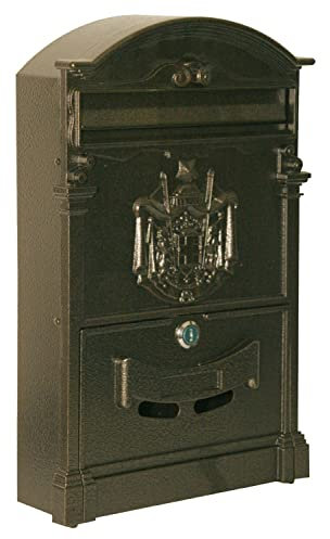Cassetta della posta in alluminio imperio bronzo 25x8x40,8 cm nattur