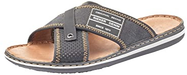 Rieker 21064-01, Mules Homme, Noir (Schwarz/Anthrazit 01), 42 EU