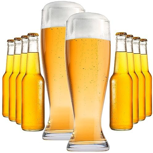 Oversized XL Beer Glasses (2 Pack) - 53 oz - Each Holds up to 4 Bottles of Beer - Fun Giant Glassware for Bachelor Parties, College & Birthdays - Unique Gift Idea for Father's Day