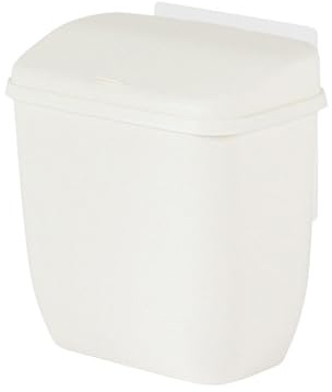 Newdvmmss Pattumiera da parete WC con coperchio piatto, pattumiera rimovibile in PP – Mini pattumiera rimovibile – per cucina camera da letto bagno (bianco)