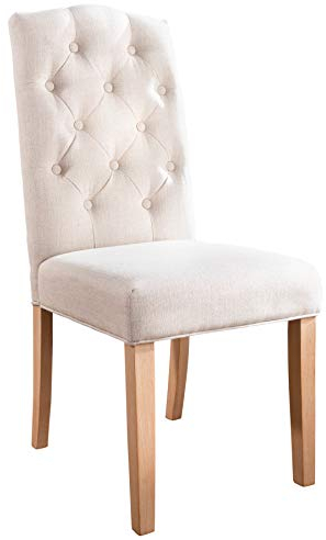 invicta INTERIOR Eleganter Stuhl Castle beige mit Chesterfield Steppung im Landhausstil Esszimmerstuhl
