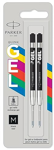 Parker Jotter Originals Gel Pen Refills | Smooth Black Gel Ink Refills | Medium Tip (0.7mm) | 2 Count