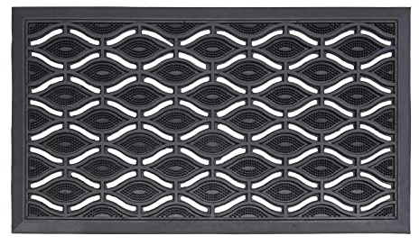 Lifestyle comfort ltd LSC Rubber Door Mat Non Slip Heavy Duty Welcome Doormats For Indoor & Outdoor Anti-Fatigue Dirt Scraper Outdoor Mat for Entrance Eye Design (Pack of 1, 40 x 70 cm)