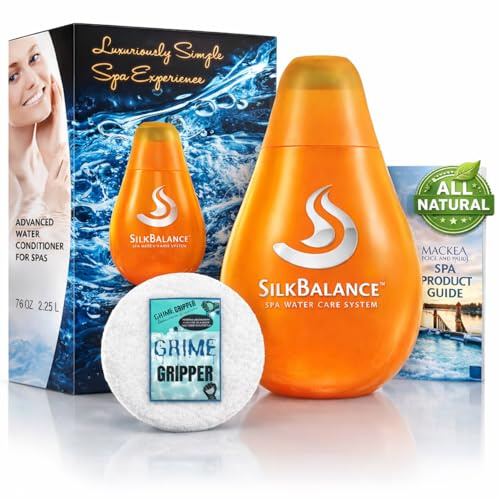 Silk Balance hot tub 76oz or 38oz Silkbalance Conditioner with Grime Gripper for Silk spa Spas, Macke Product Guide for Hot Tubs & Spas