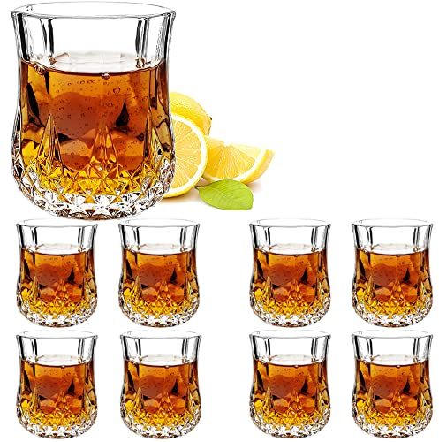 JAIEF Bicchieri Amaro | Bicchierini Liquore 5cl, in vetro senza piombo, trasparente con base solida (Set da 8)