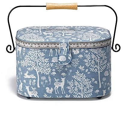 Prym 612656 Nähkorb L oval Woodland, Blau