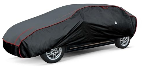 WALSER Hagelschutz Abdeckplane Auto, Autogarage Abdeckung, Abdeckplane Auto Pro, Auto Hagelschutzplane, Abdeckung Auto 100% Polyester, Auto Vollgarage, Auto Abdeckung PKW XL - anthrazit-schwarz
