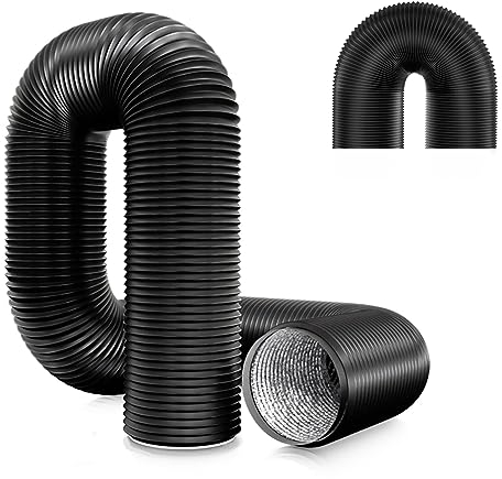 Brogachy Ø125mm Tuyau ventilation en PVC,Tuyau d'Evacuation Flexible,avec 2 Colliers de Serrage Acier Inoxydable Pour Extracteur d'Air, Climatisation,Sèche-linge.(5 mètres de longueur)
