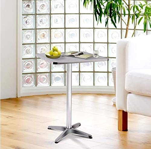 Cannoli 2in1 Stehtisch Bistrotisch Aluminium Edelstahlplatte | höhenverstellbar | 70cm / 110cm | Bartisch Bistro | In- & Outdoor | Hochzeit | Empfangstisch-60 * 60 * 70/110cm (quadratisch)