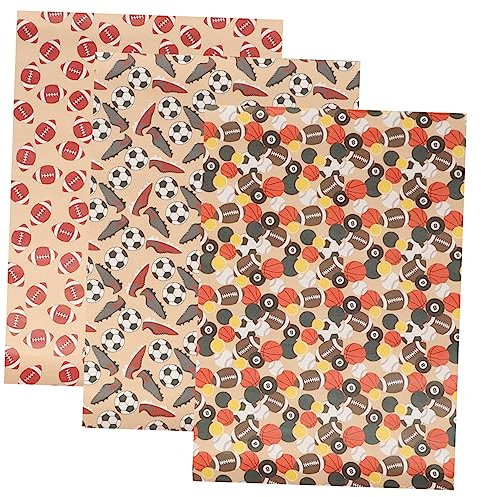 SEWOART Geschenkpapier Satz Mit Sportmotiven Aus Dickem Kraftpapier Für Partyzubehör Und Geschenkeinwickeln