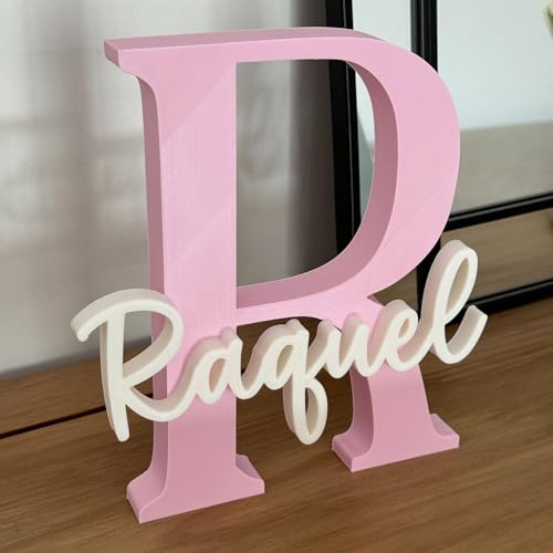 Mpzonline Letra con nombre personalizada decorativa, mesas dulces, comuniones, decoración habitación, letrero identificación.