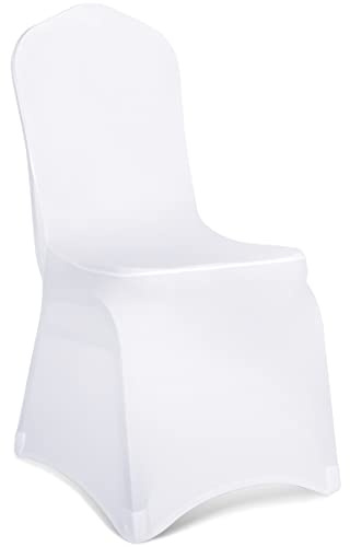 Babenest Premium Spandex Chair Cover, Upgraded 30 PCS White Super Stretch Chair Cover with Elastic Leg Pocket, Removable Washable Party Chair Slipcover,Wedding, Event, Banquet Decoration (white,30)