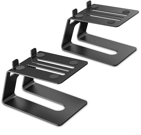 HEIBTENY Metall Schreibtisch-Audioständer Speaker Stand Boxenständer Standard-5-Zoll-Lautsprecher, Audiogeräte und Studios 7,1 * 5,1 * 4,8 Zoll Schwarz