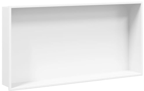 vidaXL Duschnische Mattweiß 62x32x9 cm Edelstahl