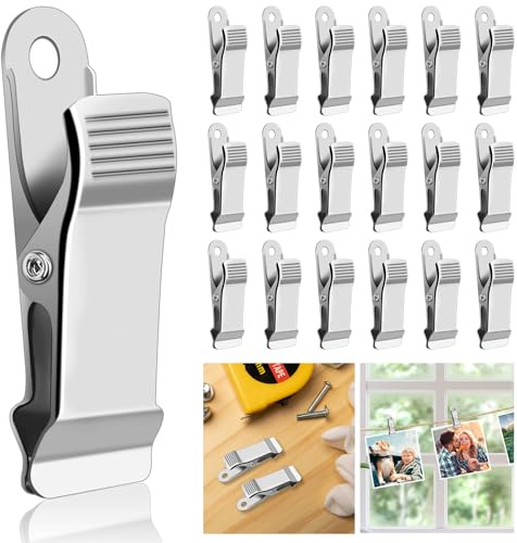 Samulee 20 Pièces Clip Métallique 1/2 Pouce 13mm Multi-Usages | 20 Petit Clip, Pince à Ressort, AntidéRapantes, Solides, Mini Crocodile Clips pour Rideaux, Linge, Photos, Travaux Manuels