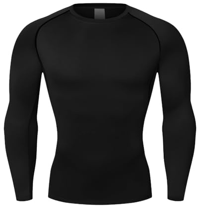 NuCamper Kompressionsskjorta För Män, Kompression Topparsport Kroppsformare, Långärmad T-Shirt, Herr Midjetränare, Funktionell Skjorta, Andas Baslager, För Löpning, Träning, Fitness, Bodybuilding, Gym