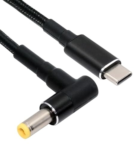 NFHK USB-C 100W 20V Input to DC 5.5 * 2.5mm PD Power 65W Output Charge Cable Support QC PD Type-C for Laptop
