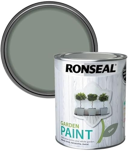 DUAYRA Garden Paint 750ml | Quick Drying Long Lasting Matt Finish | Multi-Surface Exterior Paints | For Wood, Brickwork, Bench, Stone & Metal | Outdoor Garden Fence Sheds Protection | (Slate)