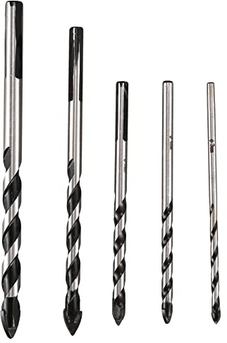 Pqahffowr 5 punte in metallo duro multimateriale, per piastrelle di ceramica, cemento, , vetro, muratura in plastica e legno (3 mm, 4 mm, 5 mm, 6 mm, 8 mm, 8 mm