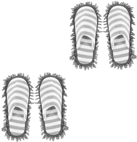 PACKOVE 2 Pares Tapa De La Zapatilla De Limpieza Zapatos para Barrer El Hogar Cómodas Zapatillas De Barrido Zapatillas De Barrido para El Hogar Mopa para El Cabello Algodón