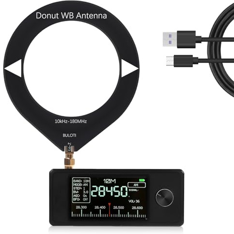 SI4732 Radio de poche, 0,5 à 108 MHz, au format de poche, avec écran couleur IPS 1,9, récepteur pleine bande pour AM, FM, LSB, transmission USB, batterie 800 mAh, anneau noir