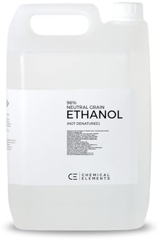 Chemical Elements 96% Neutral Grain Ethanol (Not Denatured) 5L - High-Purity Solvent for Tinctures, Extracts, Cosmetics, and Cleaning