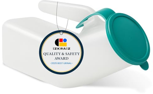 izkraiz Men’s Urinal Bottle 1000ml – Portable Male Urine Bottle with Secure Click Cap – Durable Leakproof Design for Bedside, Travel, Car, Camping, or Elderly Care (Click Cup)